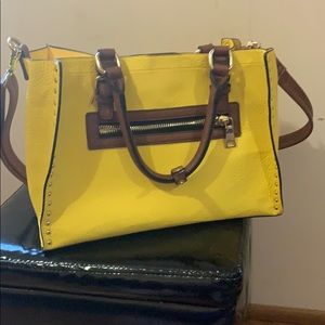 Yellow (Wilson leather) purse- two bags in one